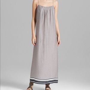 Vince Star Print Border Silk Maxi Dress. Sz: Small